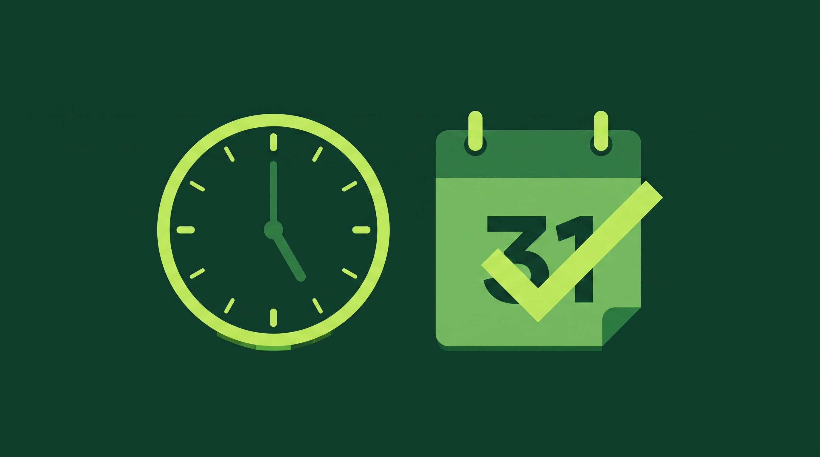 Clock beside a 31 January calendar